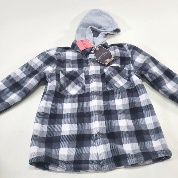 Freedom Foundry Other - Freedom Foundry Hooded Flannel Boys Size Medium Gray
